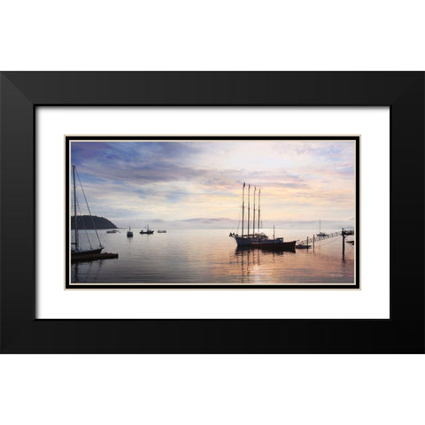Bar Harbor Silhouettes Black Modern Wood Framed Art Print with Double Matting by Deiter, Lori