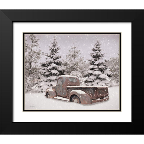 Snowed In Black Modern Wood Framed Art Print with Double Matting by Deiter, Lori