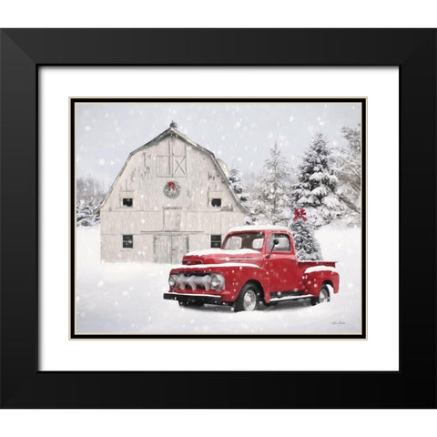 Red Christmas Black Modern Wood Framed Art Print with Double Matting by Deiter, Lori