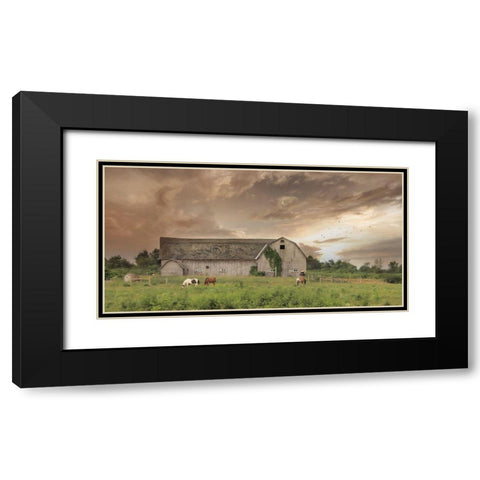 Sunset Grazing Black Modern Wood Framed Art Print with Double Matting by Deiter, Lori