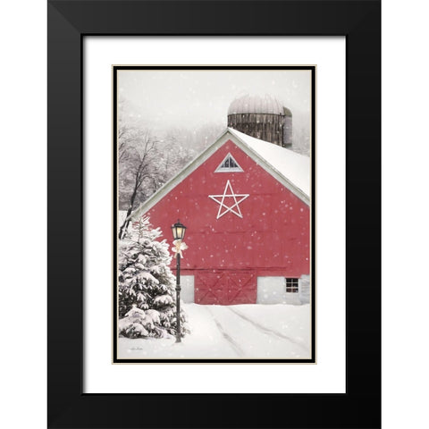 Red Star Barn Black Modern Wood Framed Art Print with Double Matting by Deiter, Lori