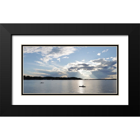 The River is Calling Black Modern Wood Framed Art Print with Double Matting by Deiter, Lori