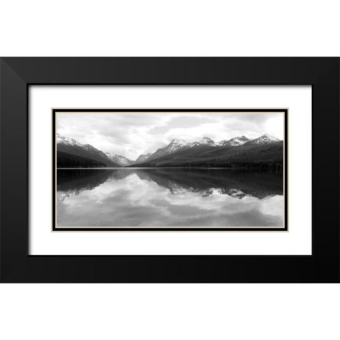 Bowman Lake Reflections    Black Modern Wood Framed Art Print with Double Matting by Deiter, Lori