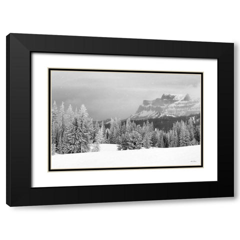 Snowy Lava Mountain   Black Modern Wood Framed Art Print with Double Matting by Deiter, Lori