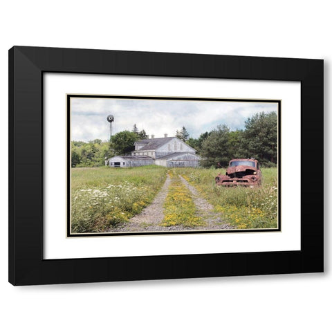 Grand Old Barn Black Modern Wood Framed Art Print with Double Matting by Deiter, Lori