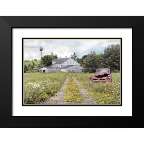 Grand Old Barn Black Modern Wood Framed Art Print with Double Matting by Deiter, Lori