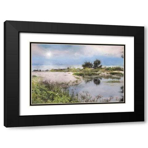 Lake Coast Black Modern Wood Framed Art Print with Double Matting by Deiter, Lori
