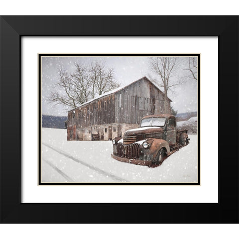 Rustic Winter Charm Black Modern Wood Framed Art Print with Double Matting by Deiter, Lori