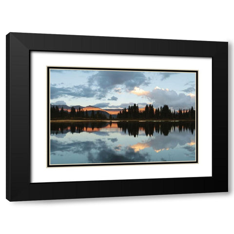 Little Molas Lake Reflections  Black Modern Wood Framed Art Print with Double Matting by Deiter, Lori