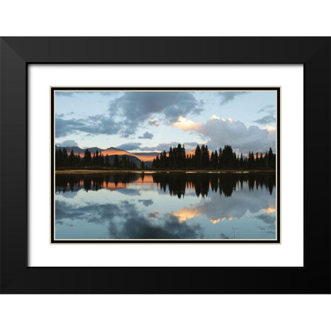 Little Molas Lake Reflections  Black Modern Wood Framed Art Print with Double Matting by Deiter, Lori