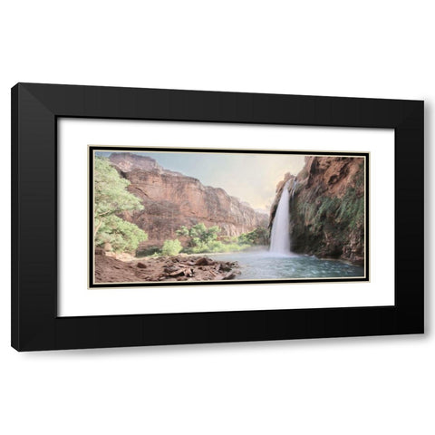 Havasu Falls Black Modern Wood Framed Art Print with Double Matting by Deiter, Lori