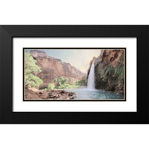Havasu Falls Black Modern Wood Framed Art Print with Double Matting by Deiter, Lori