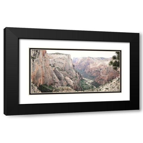 Zion from Above Black Modern Wood Framed Art Print with Double Matting by Deiter, Lori