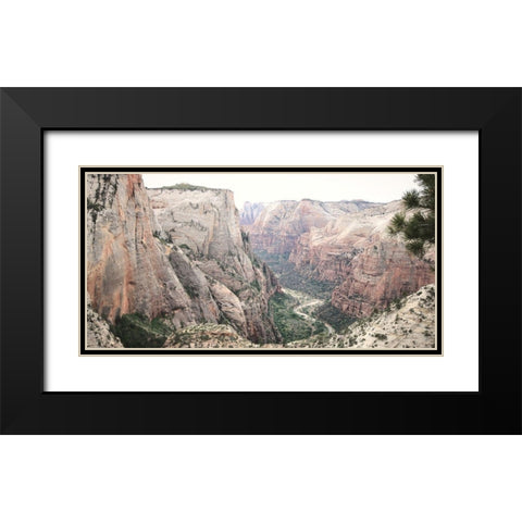 Zion from Above Black Modern Wood Framed Art Print with Double Matting by Deiter, Lori