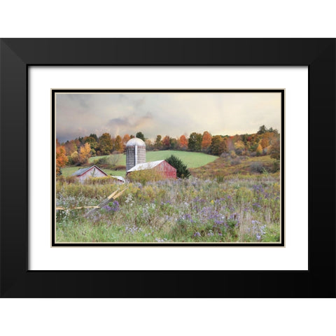 Autumn Drive Black Modern Wood Framed Art Print with Double Matting by Deiter, Lori
