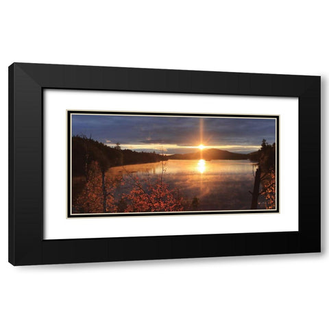Saranac Lake Sunset Black Modern Wood Framed Art Print with Double Matting by Deiter, Lori