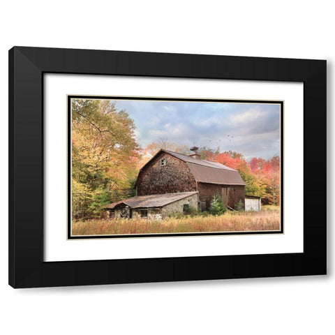 Autumn Dance Black Modern Wood Framed Art Print with Double Matting by Deiter, Lori