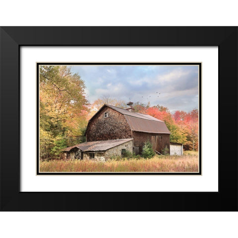 Autumn Dance Black Modern Wood Framed Art Print with Double Matting by Deiter, Lori