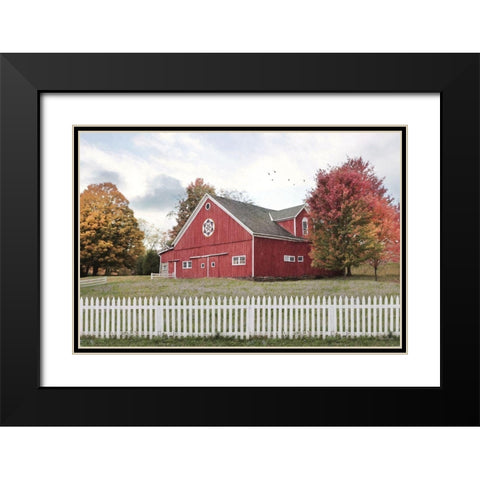 Fall Barn Black Modern Wood Framed Art Print with Double Matting by Deiter, Lori