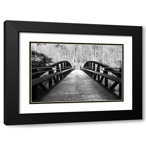 Wiconisco Creek Bridge Black Modern Wood Framed Art Print with Double Matting by Deiter, Lori