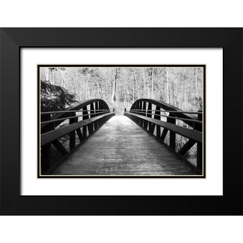 Wiconisco Creek Bridge Black Modern Wood Framed Art Print with Double Matting by Deiter, Lori