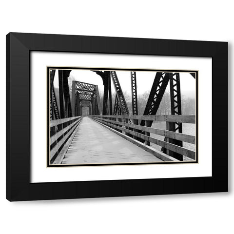 Old Railroad Bridge Black Modern Wood Framed Art Print with Double Matting by Deiter, Lori