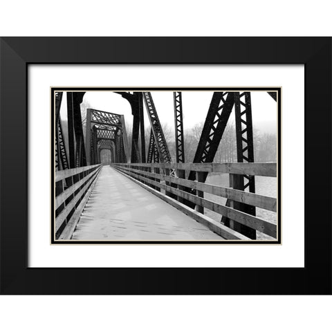 Old Railroad Bridge Black Modern Wood Framed Art Print with Double Matting by Deiter, Lori