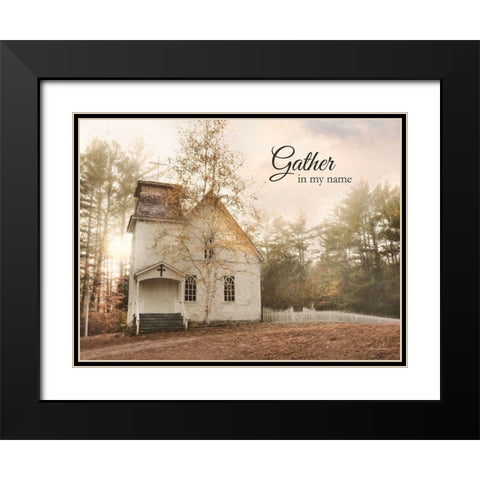Gather in My Name Black Modern Wood Framed Art Print with Double Matting by Deiter, Lori