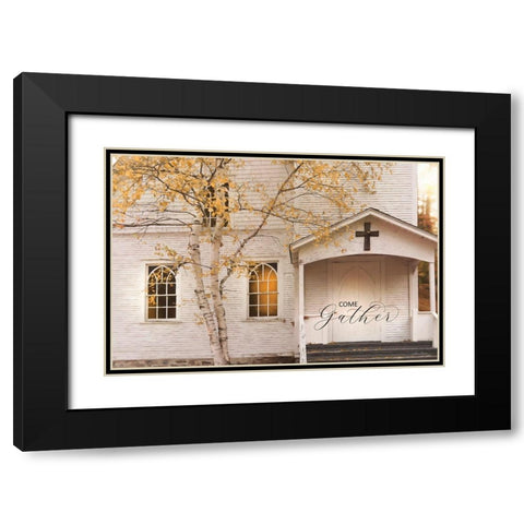 Come Gather Black Modern Wood Framed Art Print with Double Matting by Deiter, Lori