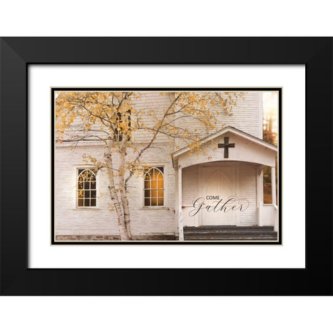 Come Gather Black Modern Wood Framed Art Print with Double Matting by Deiter, Lori