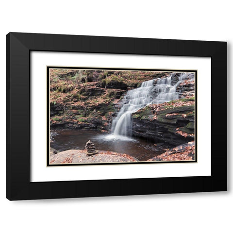 Peaceful Day at Mohican Falls Black Modern Wood Framed Art Print with Double Matting by Deiter, Lori