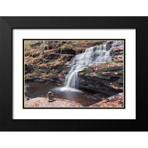 Peaceful Day at Mohican Falls Black Modern Wood Framed Art Print with Double Matting by Deiter, Lori