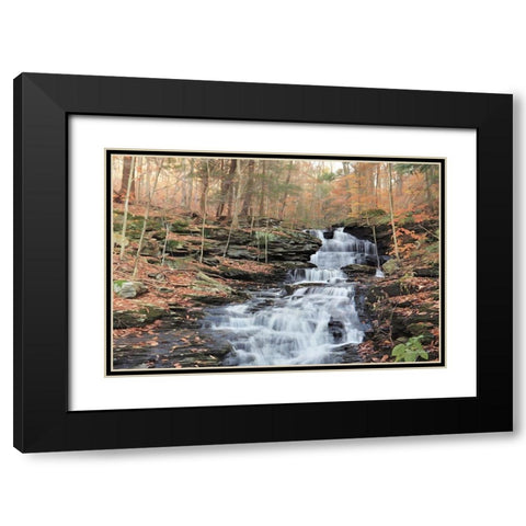 Waterfall Steps at Pigeon Run Black Modern Wood Framed Art Print with Double Matting by Deiter, Lori