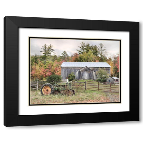 Fall on the Farm II Black Modern Wood Framed Art Print with Double Matting by Deiter, Lori