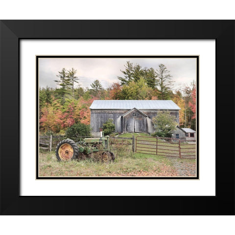 Fall on the Farm II Black Modern Wood Framed Art Print with Double Matting by Deiter, Lori