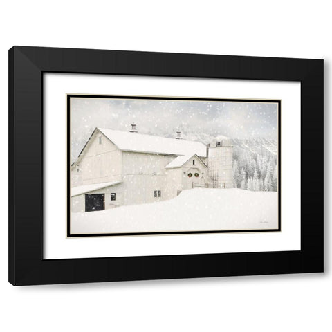 Snowy Mountain Farm Black Modern Wood Framed Art Print with Double Matting by Deiter, Lori