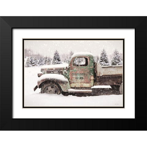Christmas Tree Delivery Black Modern Wood Framed Art Print with Double Matting by Deiter, Lori