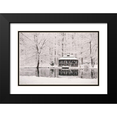 Winter Gazebo    Black Modern Wood Framed Art Print with Double Matting by Deiter, Lori