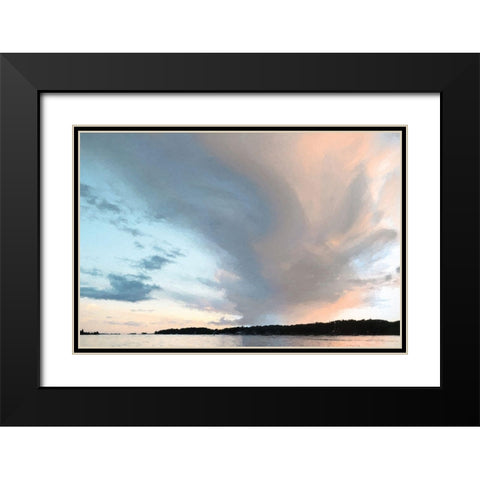 Pastel Reflections Black Modern Wood Framed Art Print with Double Matting by Deiter, Lori