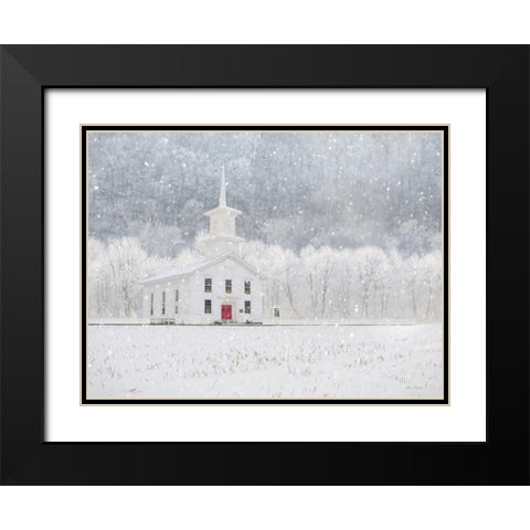 Bradford County Church Black Modern Wood Framed Art Print with Double Matting by Deiter, Lori