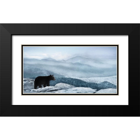 Cascade Mountain Bear Black Modern Wood Framed Art Print with Double Matting by Deiter, Lori