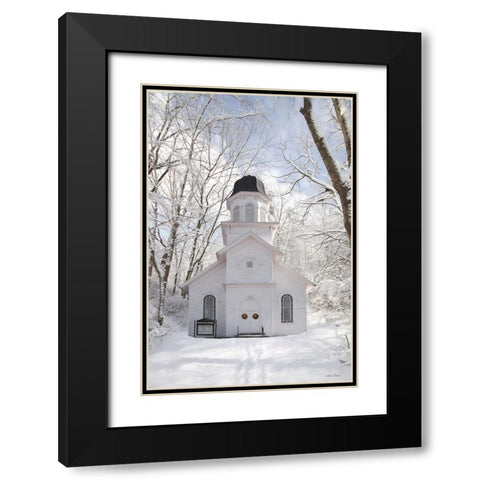 Church in the Woods Black Modern Wood Framed Art Print with Double Matting by Deiter, Lori