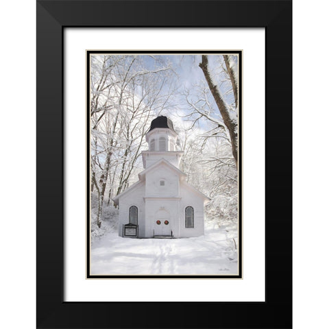 Church in the Woods Black Modern Wood Framed Art Print with Double Matting by Deiter, Lori