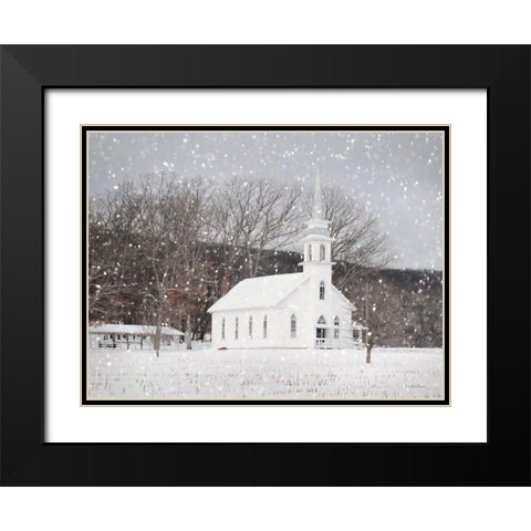 Weishample Church in Winter Black Modern Wood Framed Art Print with Double Matting by Deiter, Lori