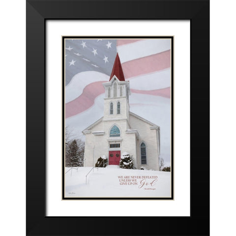 We Are Never Defeated Black Modern Wood Framed Art Print with Double Matting by Deiter, Lori