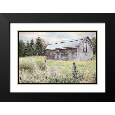 Rustic Country Barn Black Modern Wood Framed Art Print with Double Matting by Deiter, Lori