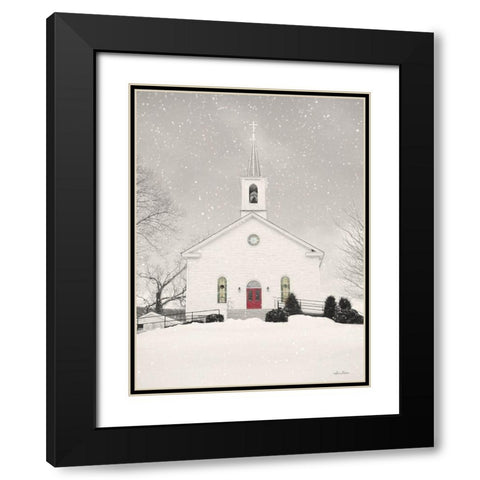 Hilltop Church Black Modern Wood Framed Art Print with Double Matting by Deiter, Lori