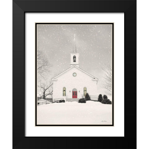 Hilltop Church Black Modern Wood Framed Art Print with Double Matting by Deiter, Lori