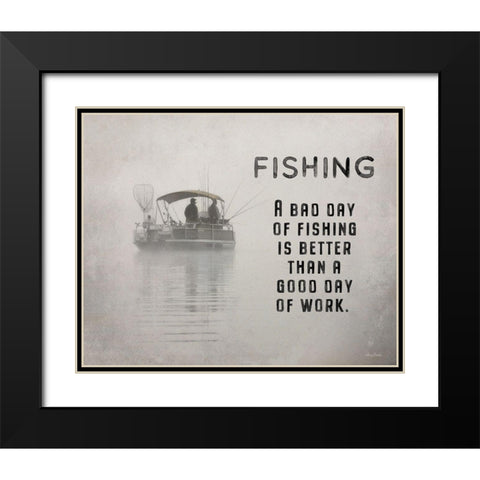 Fishing is Better Black Modern Wood Framed Art Print with Double Matting by Deiter, Lori