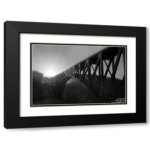 Letchworth Sunrise Black Modern Wood Framed Art Print with Double Matting by Deiter, Lori